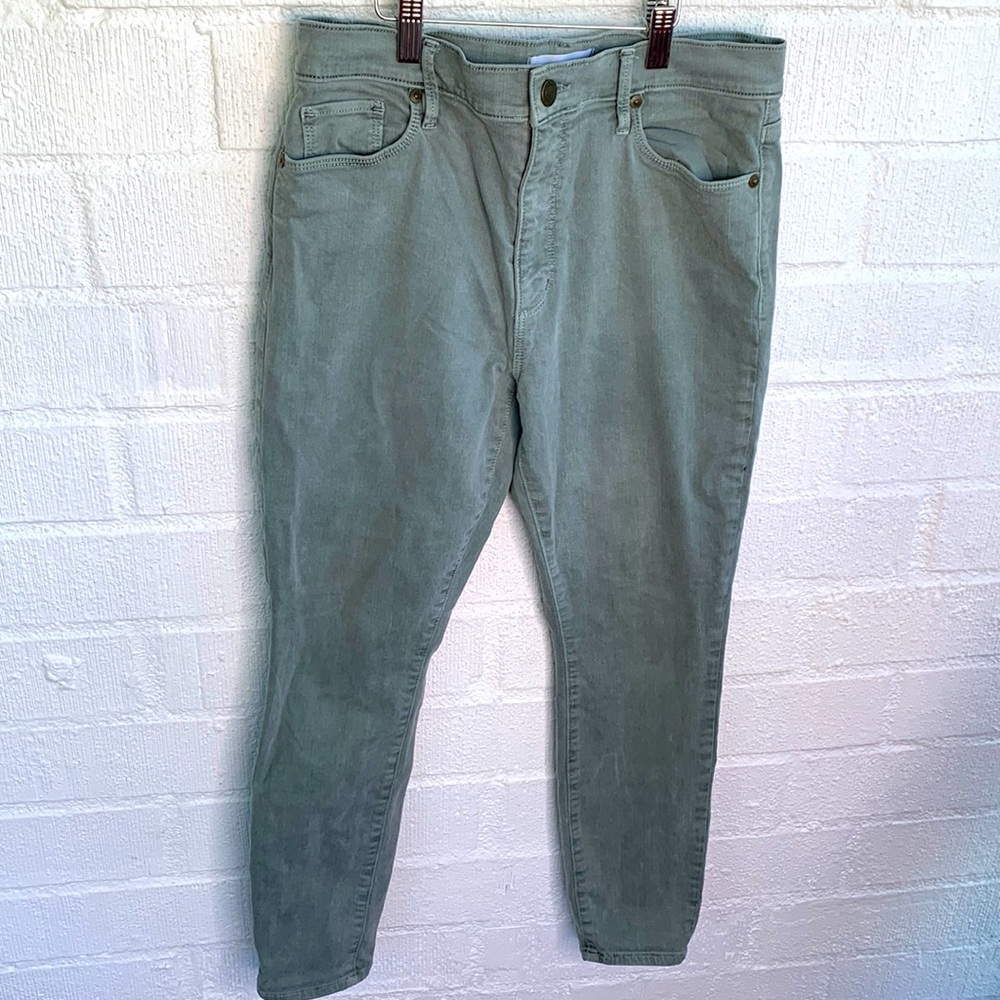 Loft Modern High Waist Skinny Ankle Gray Green Denim Jeans sz 28/6
